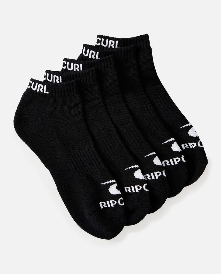 Brand Ankle Sock 5-Pk - Black