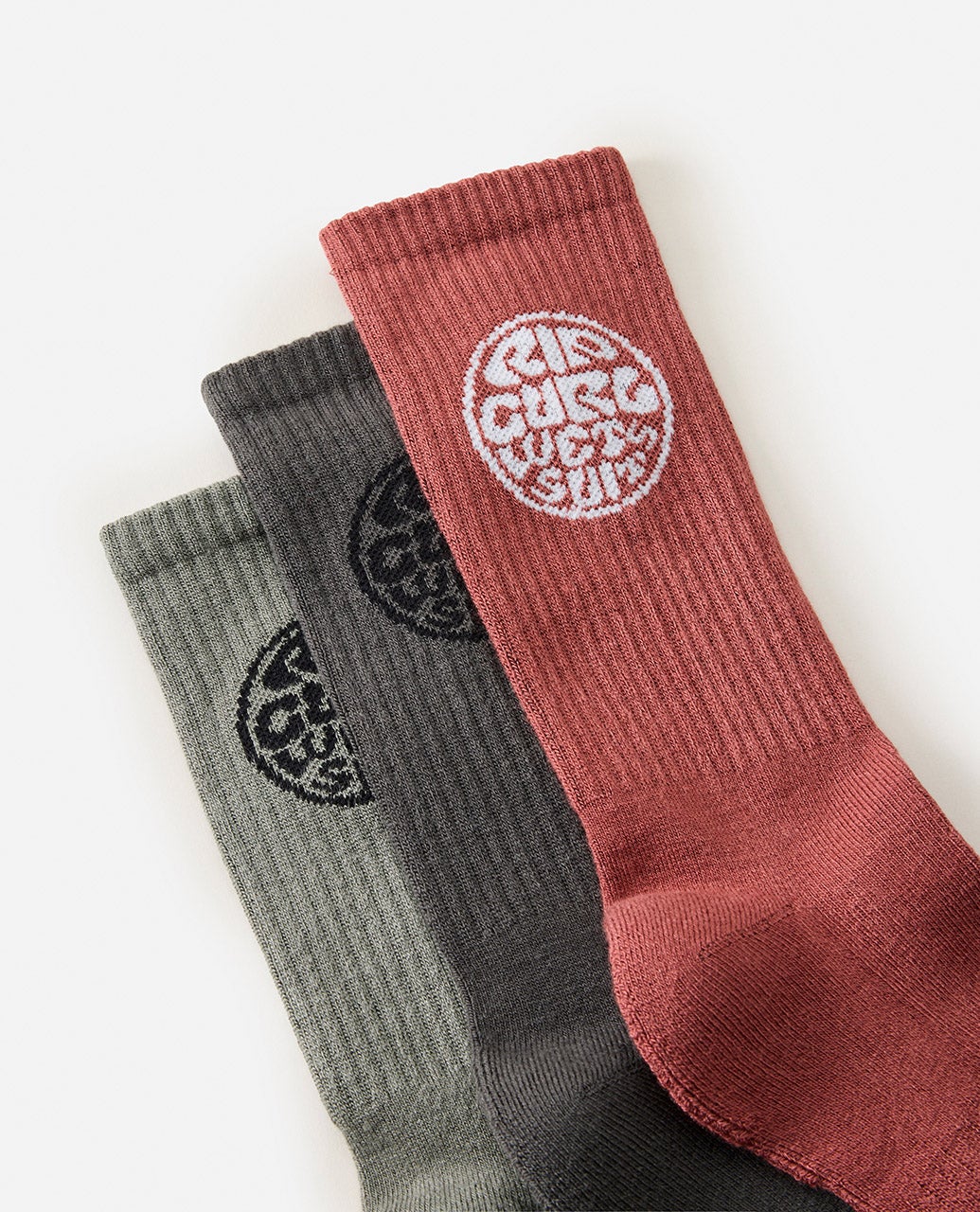 Rip Curl Wetty Crew Sock 3pk - Black (view 2)