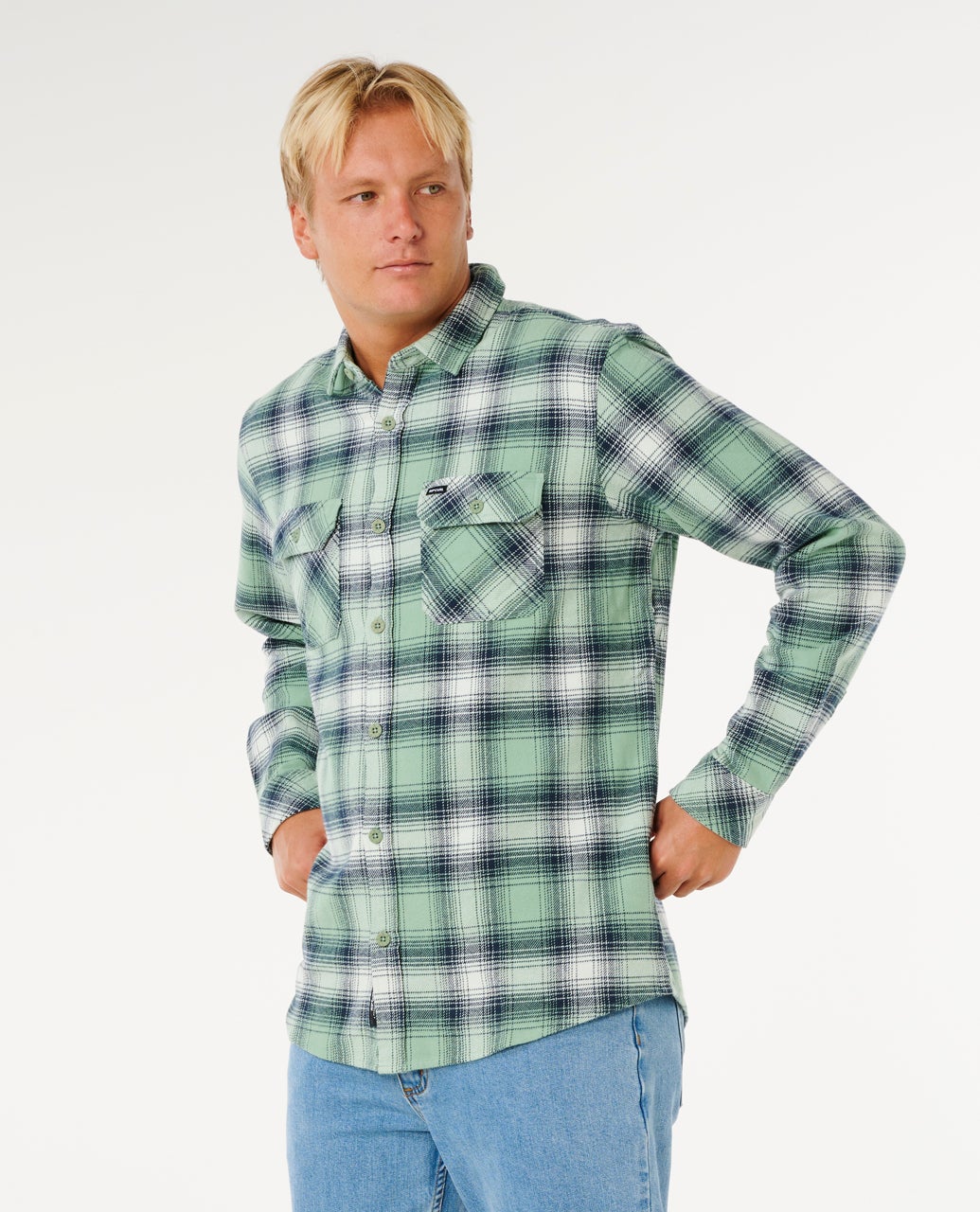 Rip Curl Count Flannel Shirt Aloe back