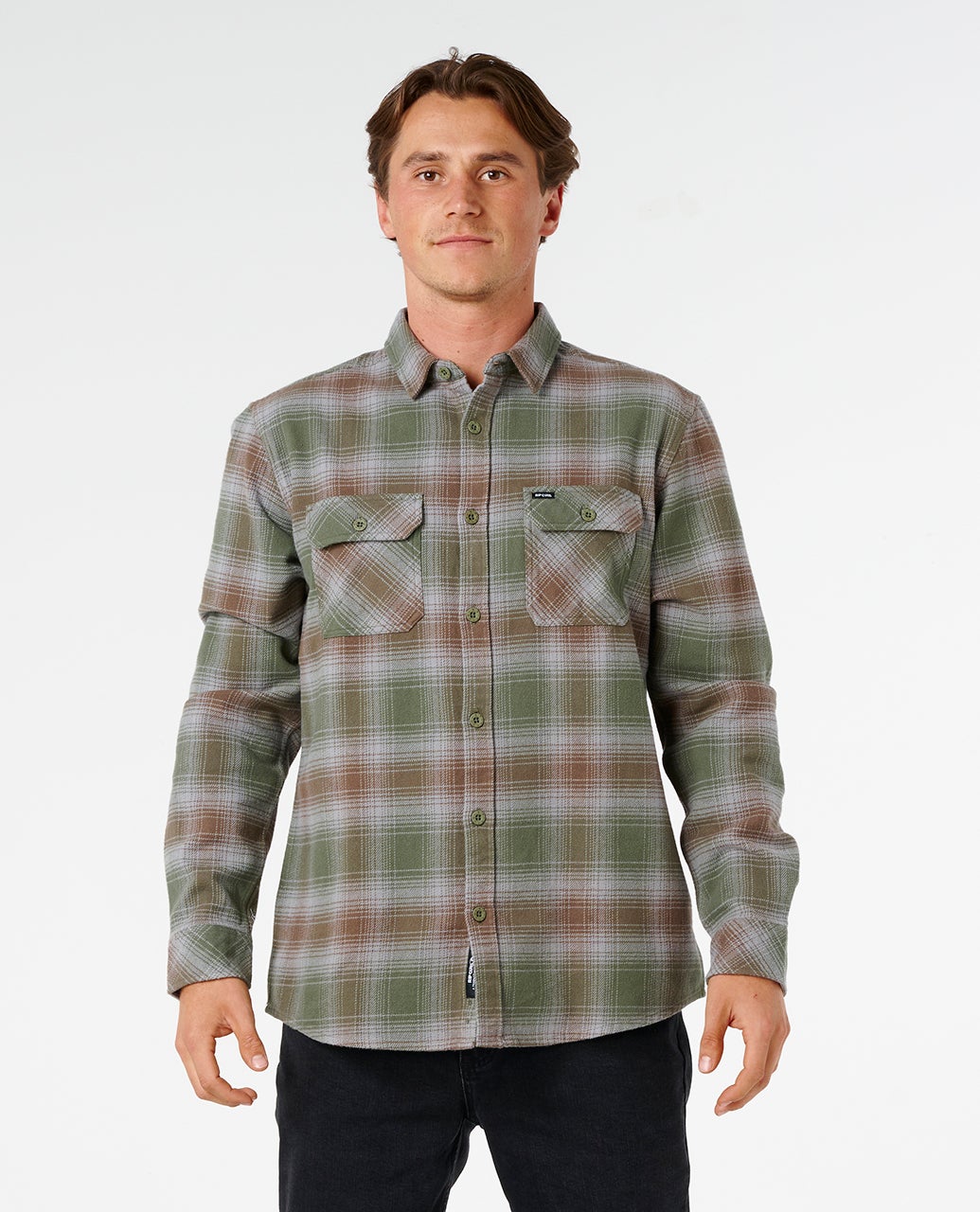 Rip Curl Count Flannel Shirt - Dark Olive