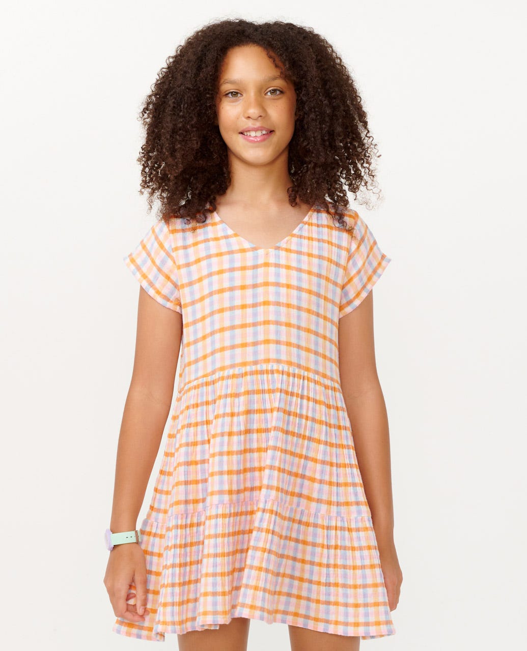 Sun Sol Gingham Woven Dress - Multico