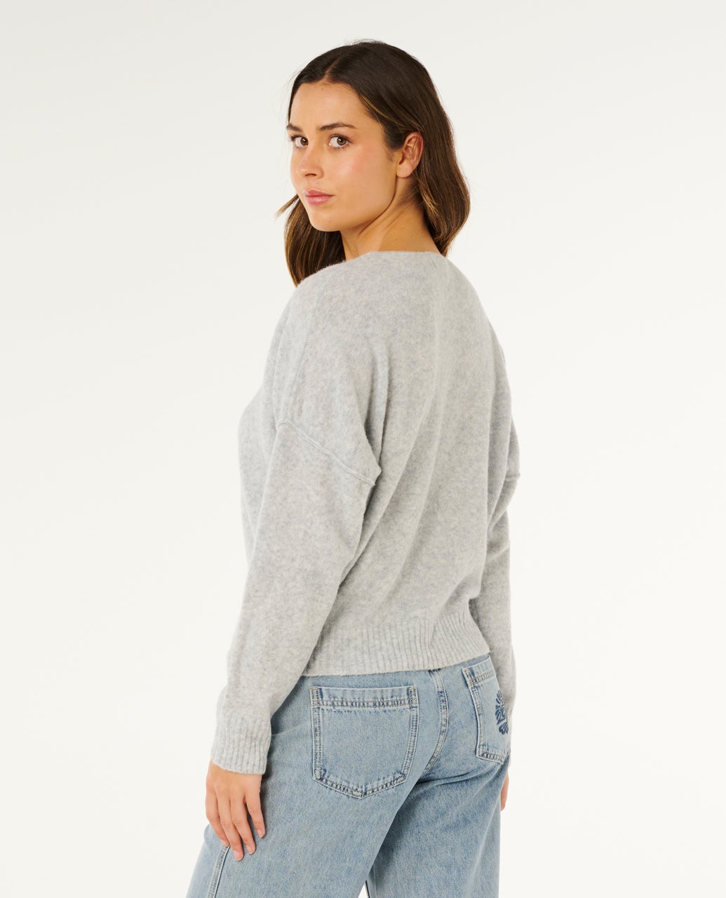 Rip Curl Emily Sweater - Light Grey Marle (view 3)