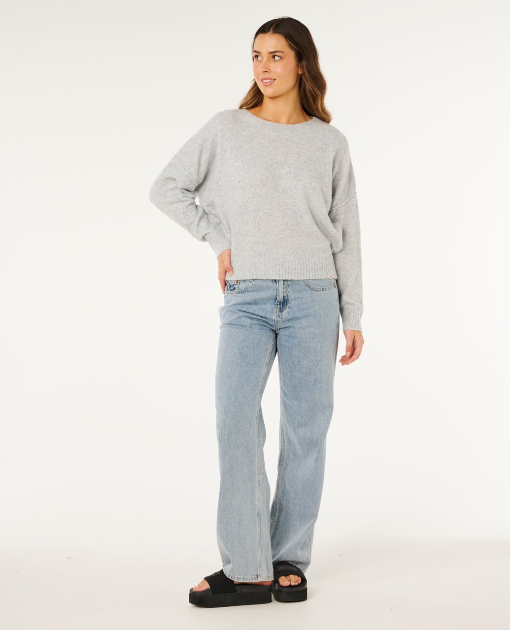 Rip Curl Emily Sweater - Light Grey Marle (view 4)