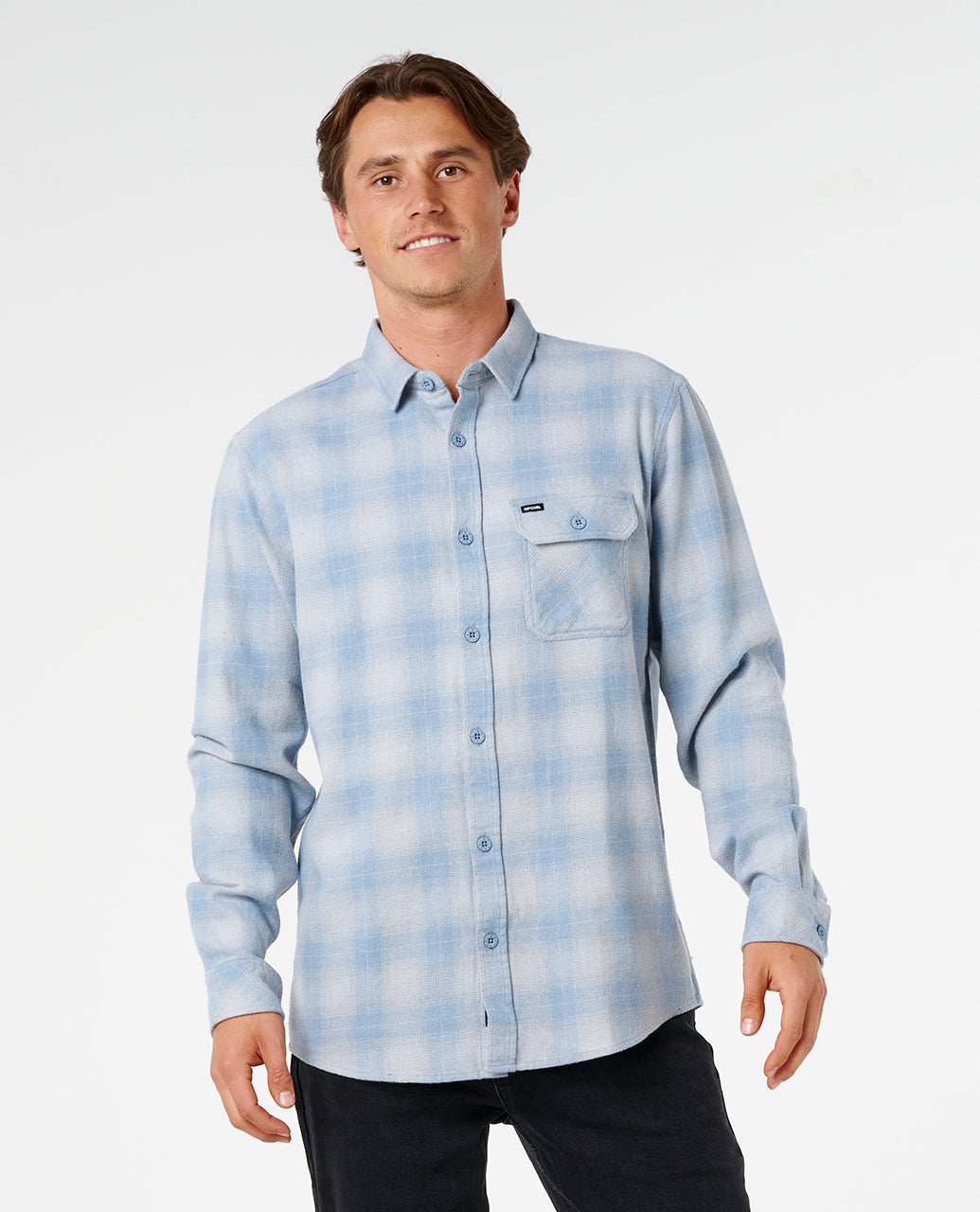 Rip Curl Grinners Flannel - Faded Denim
