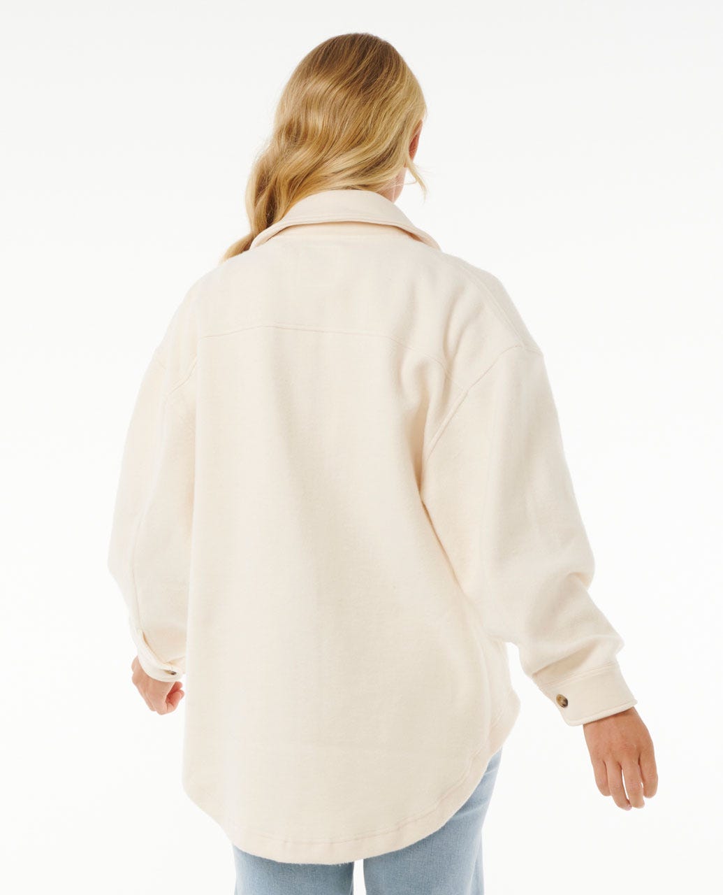High Tide Fleece Shacket - Off White