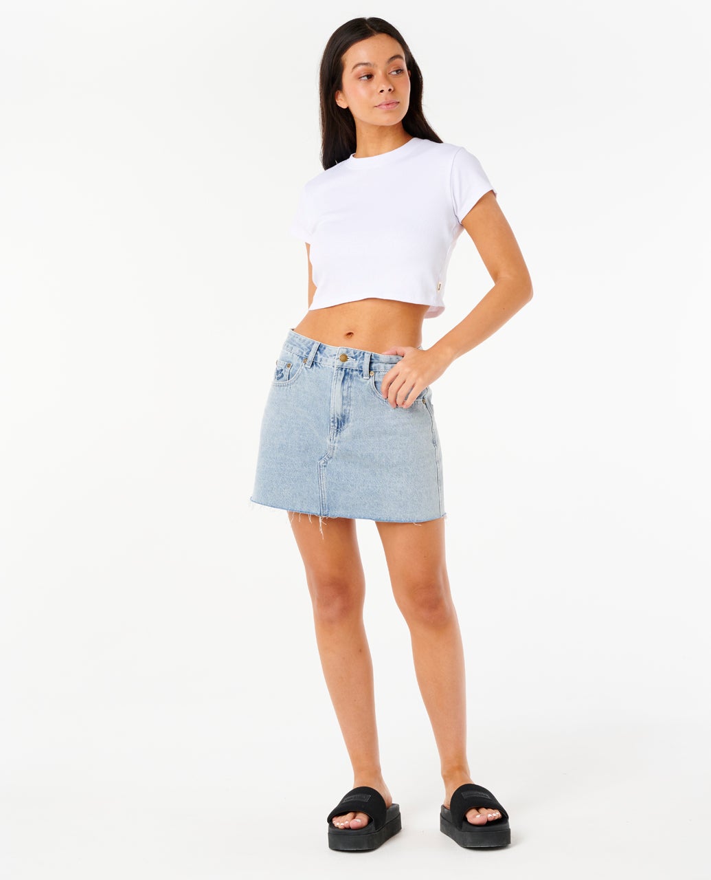 Rip Curl Tabby Denim Mini Skirt - Vintage Blue (view 4)