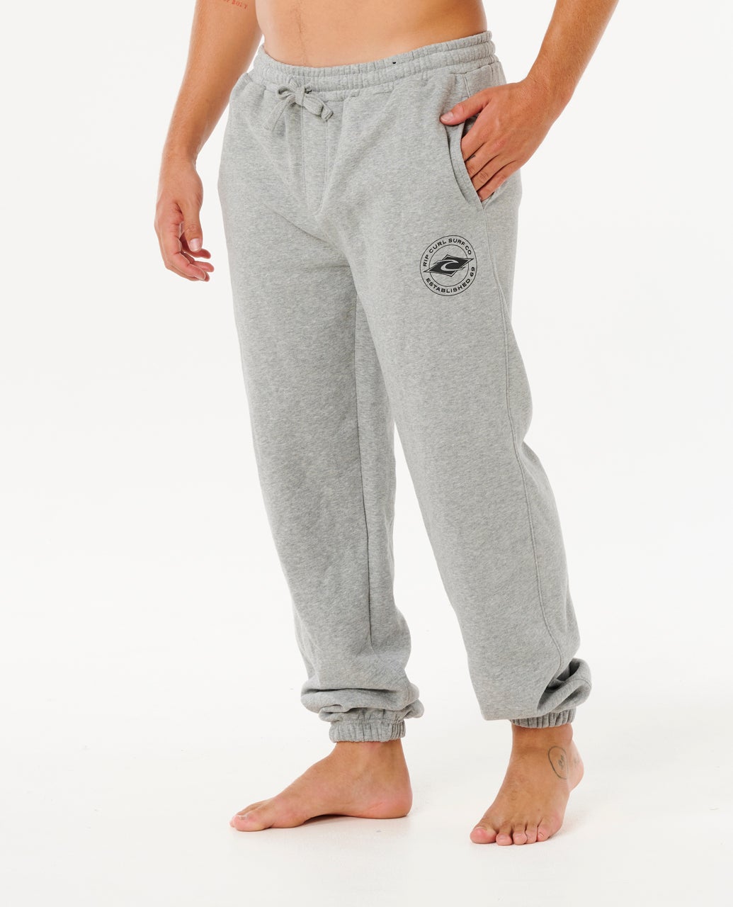 Rip Curl Stapler Trackpant in grey marle - back