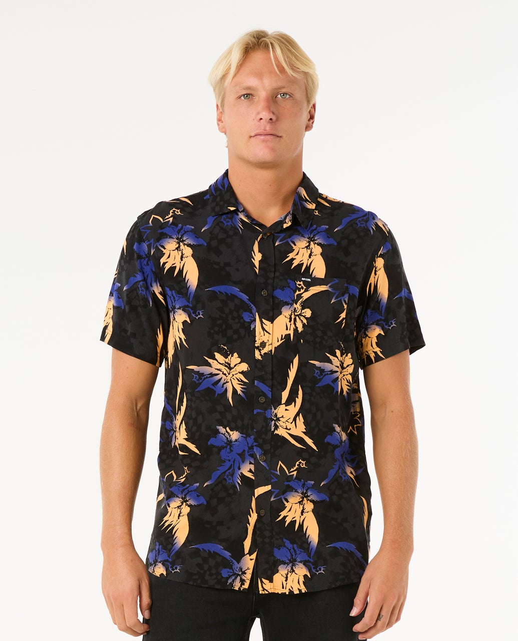 Rip Curl Fun Times Short Sleeve Shirt Black - front view