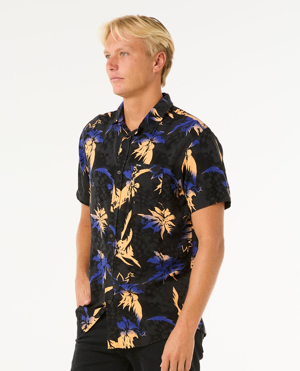 Rip Curl Fun Times Short Sleeve Shirt Black - back view