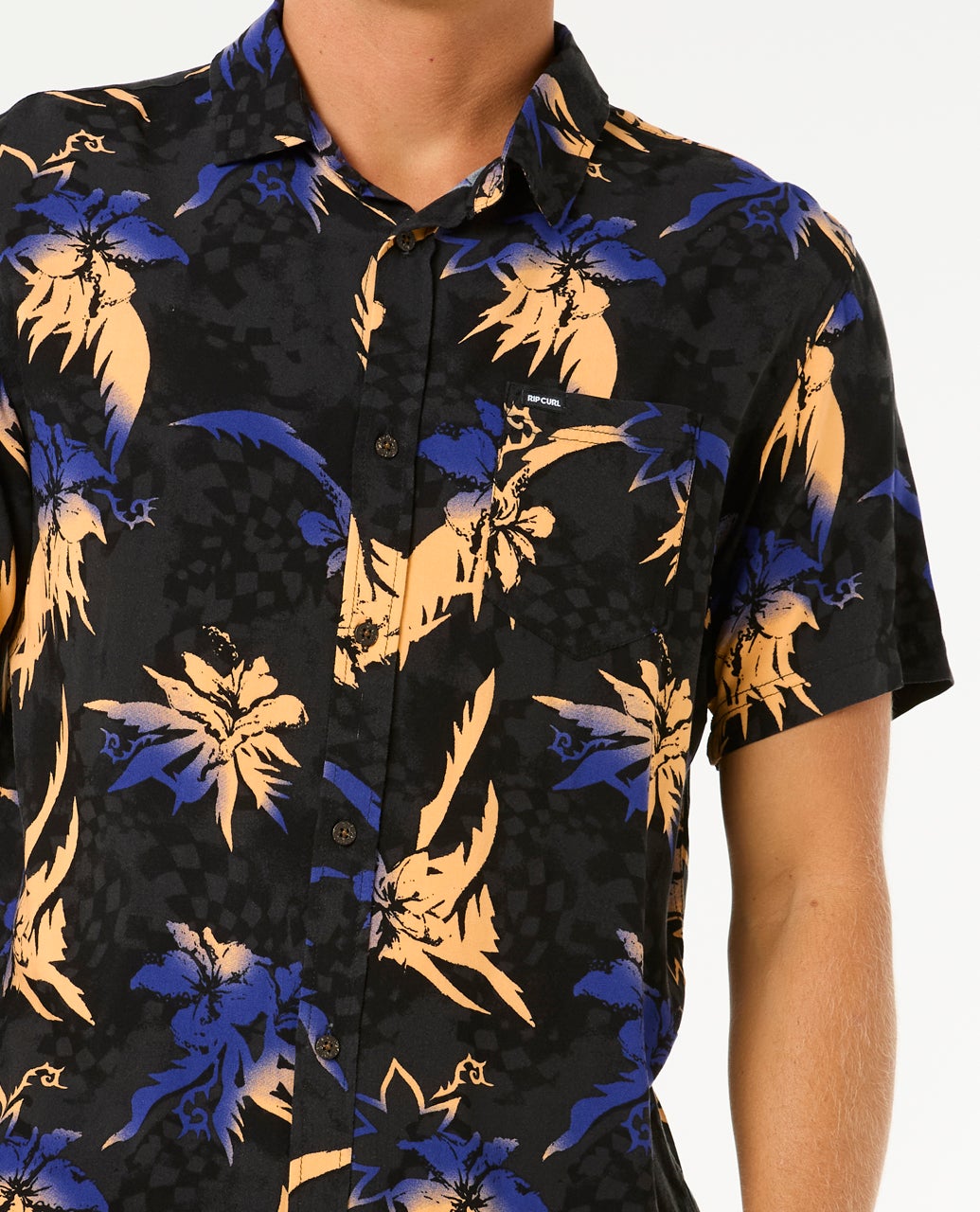 Rip Curl Fun Times Short Sleeve Shirt Black - worn on model