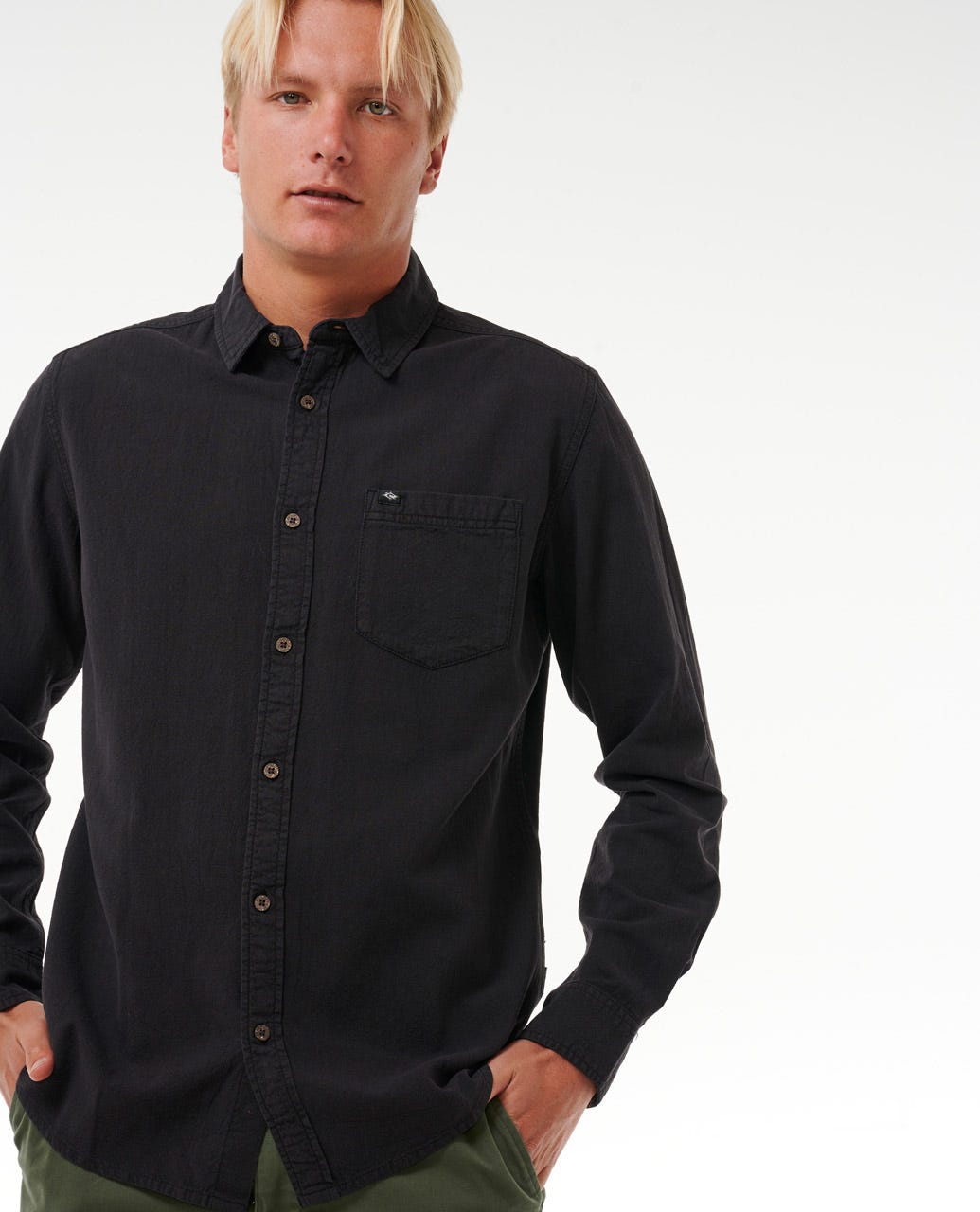 Rip Curl Classic Surf LS Washed Shirt - Black