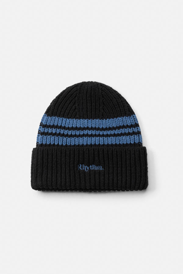 Rhythm Stripe Beanie - Black