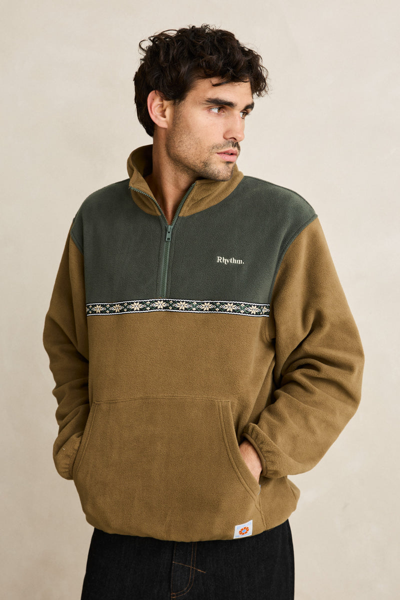 Rhythm Alder Half Zip Pullover - Forest