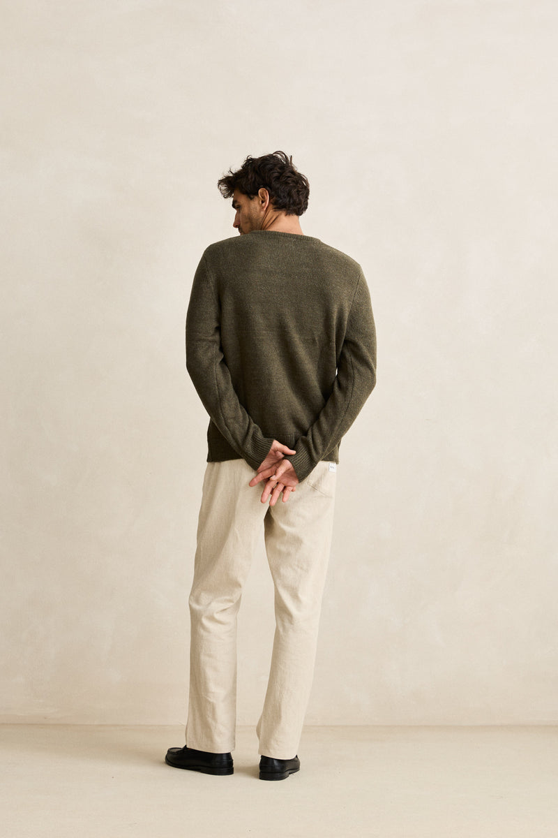 Rhythm Mohair Stripe Knit Sweater - Midnight Olive (view 4)