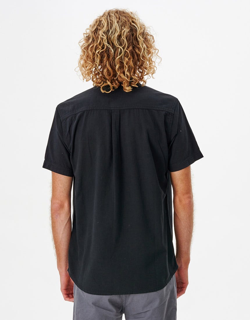 Rip Curl Classic Surf Washed Short Sleeve Shirt - Black (view 2)