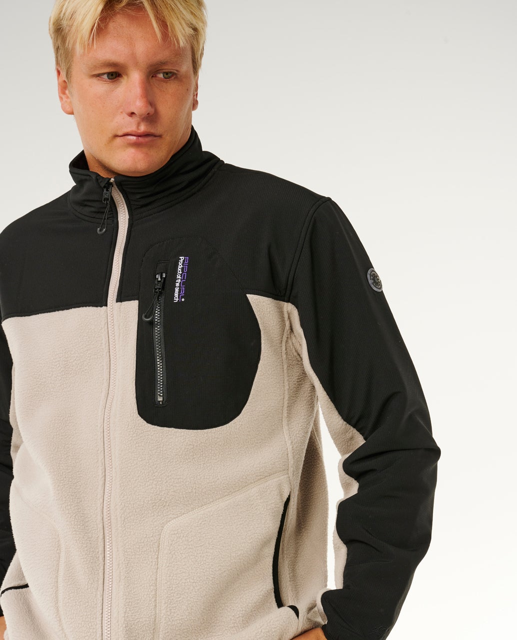 Rip Curl Anti Series Search Zip Crew - Stone (view 3)