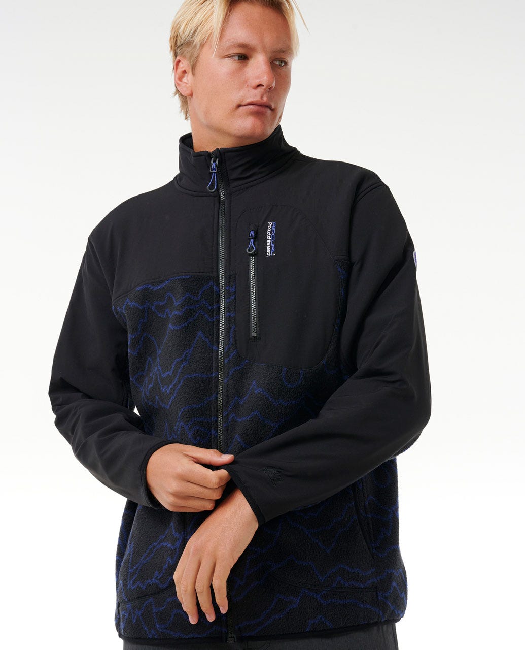Rip Curl Anti Series Search Zip Crew - Black / Berry