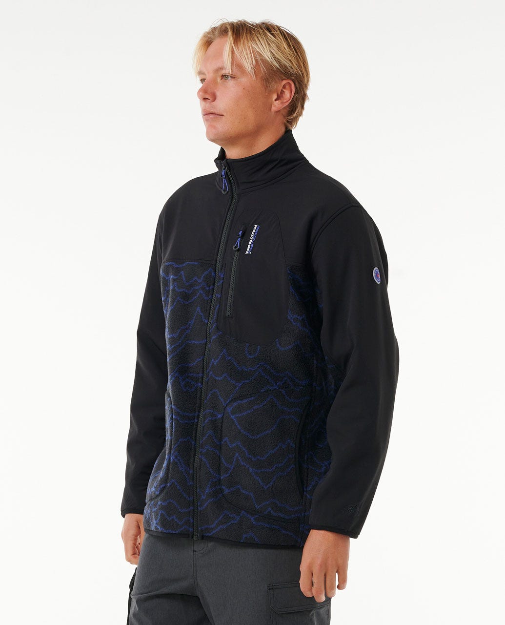 Rip Curl Anti Series Search Zip Crew - Black / Berry (view 2)