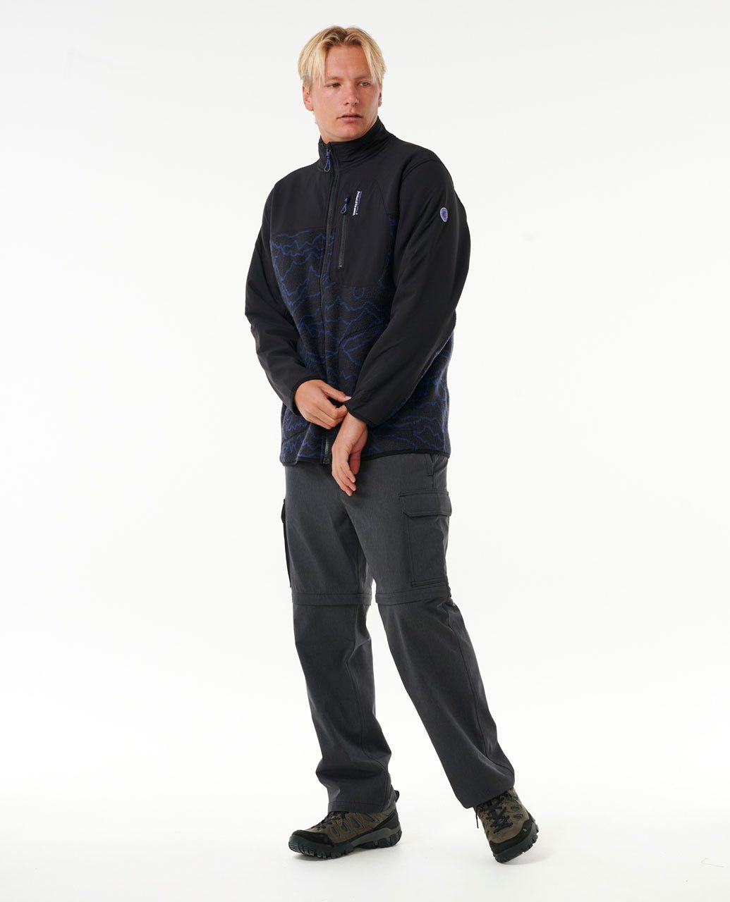 Rip Curl Anti Series Search Zip Crew - Black / Berry (view 4)
