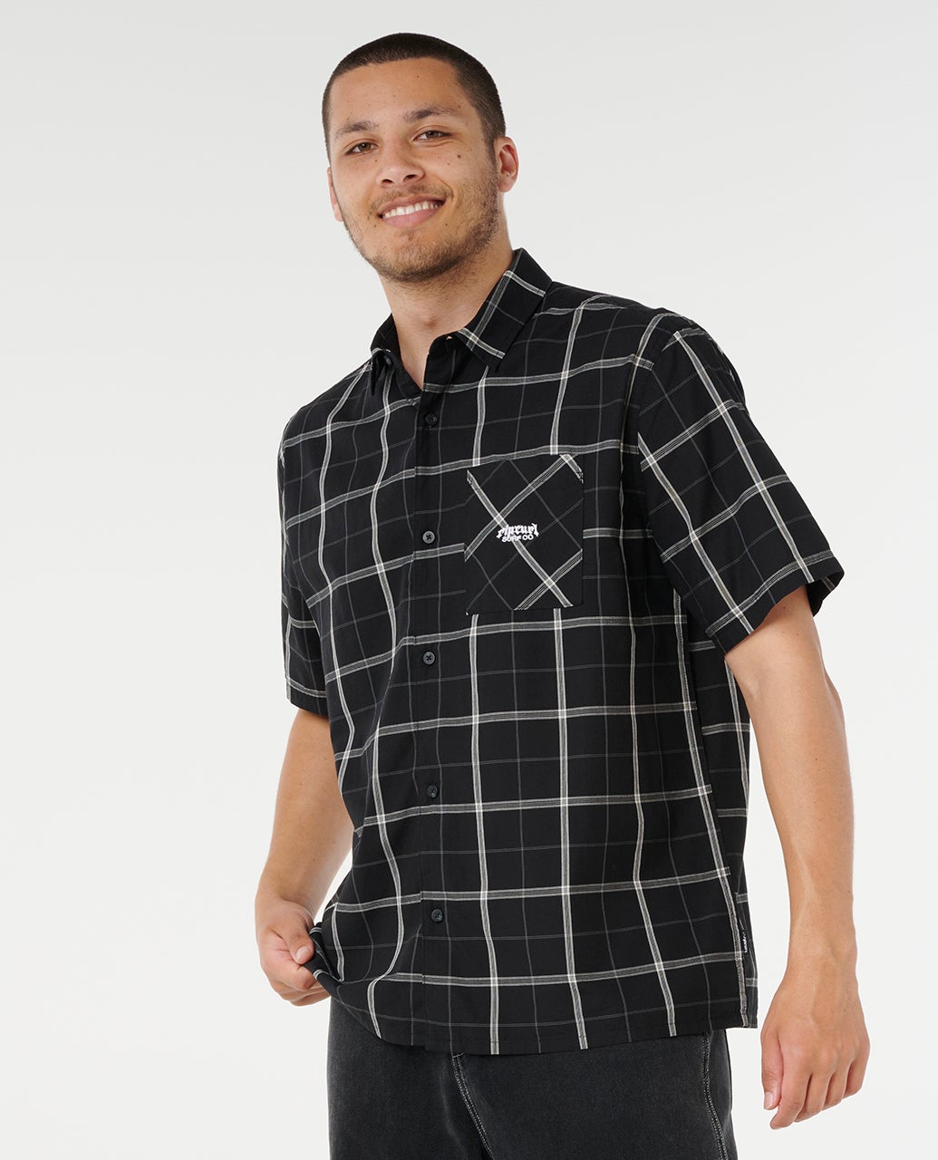 Rip Curl Archive Court Short Sleeve Shirt - Black (view 2)