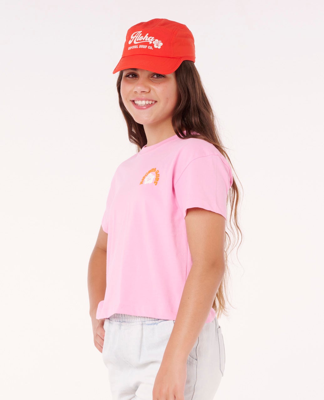Rip Curl Surf Puff Baby crop - Girl - Bright Pink (view 2)