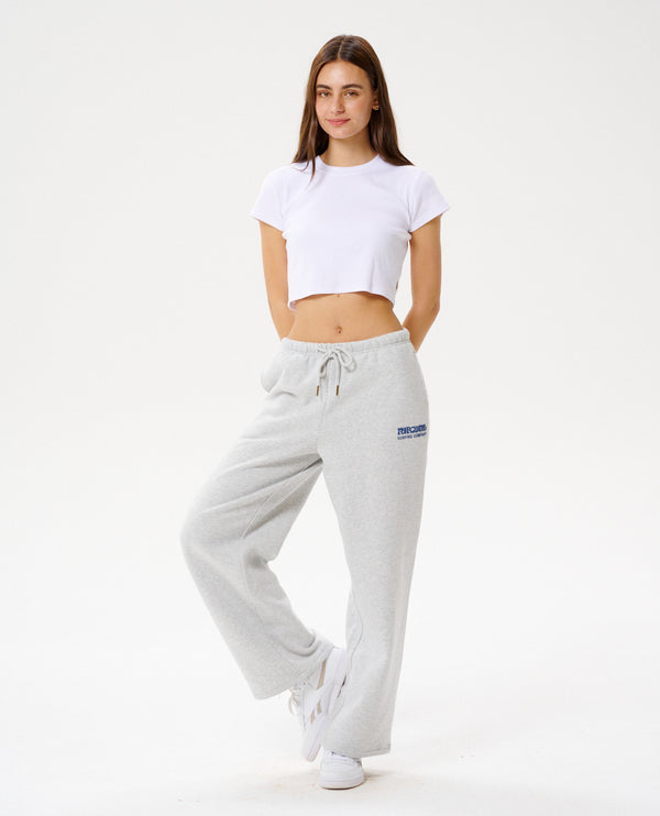 Rip Curl Surf Puff Wide Leg Trackpant - Grey Marle / Navy (view 2)