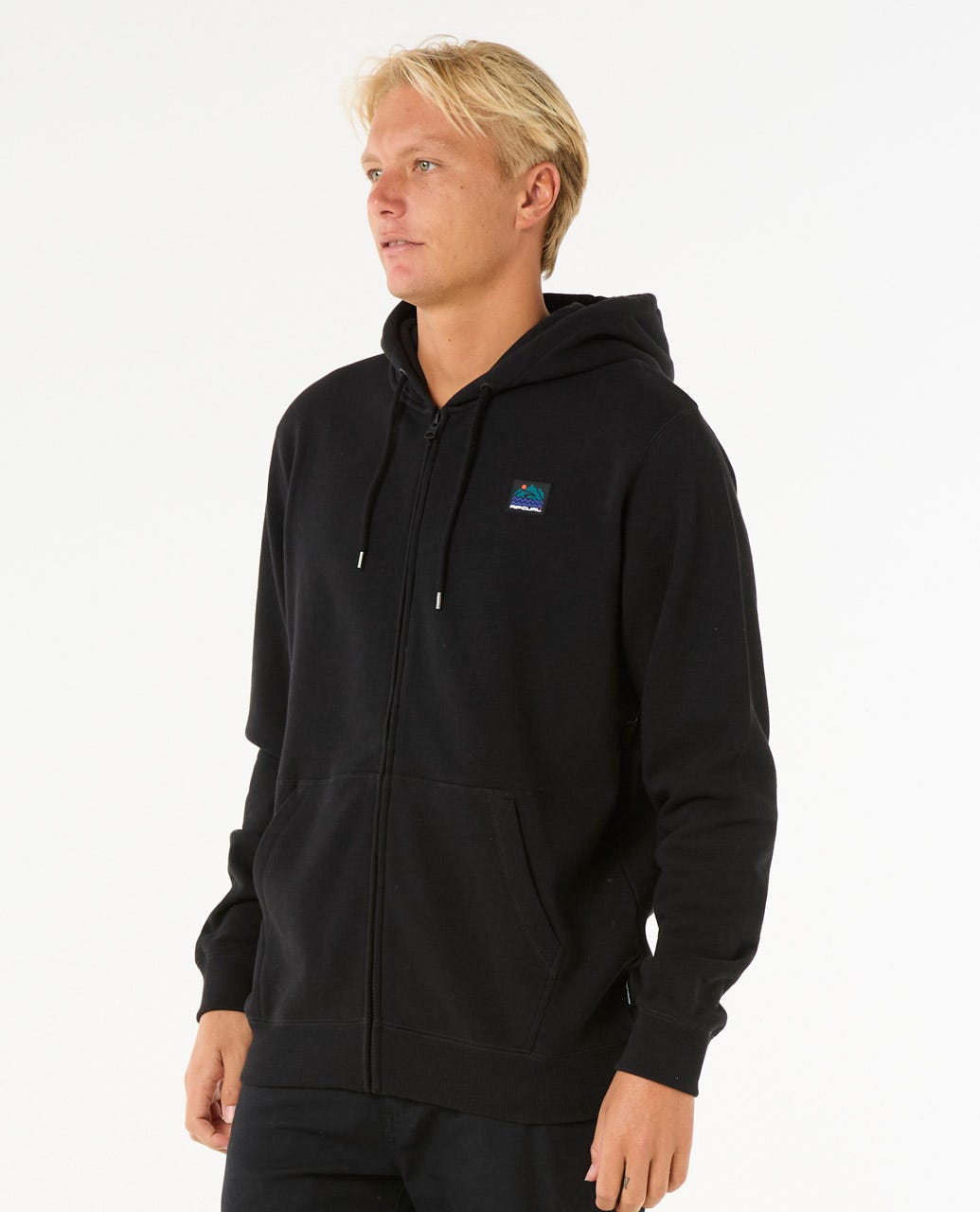 Rip Curl Search Zip Thru Hood - Black (view 2)