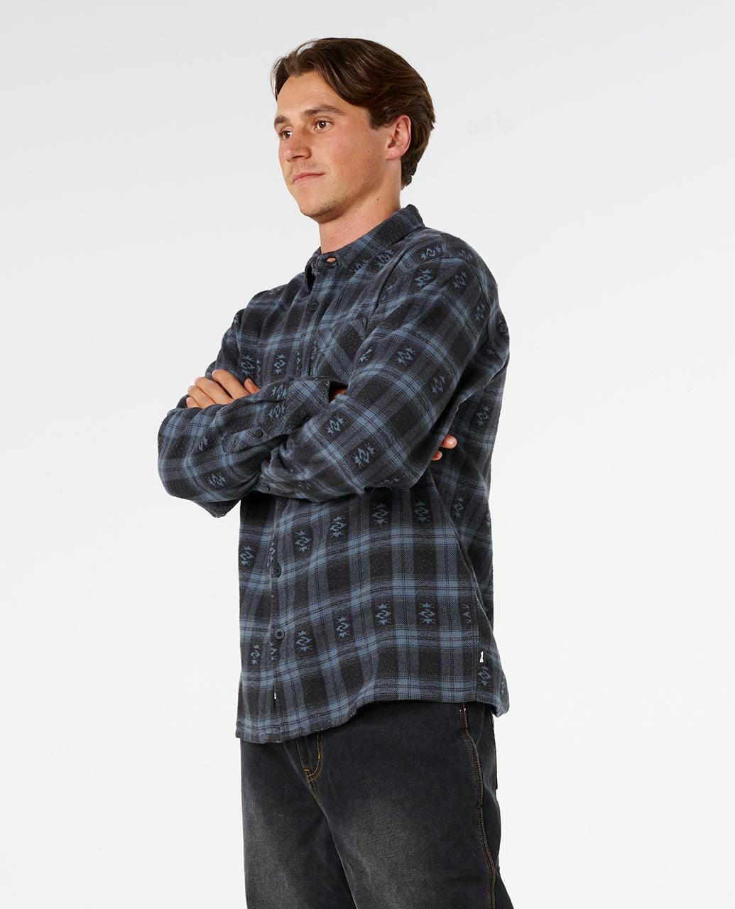 Rip Curl Liquid Trips Flannel - Washed Black (view 3)