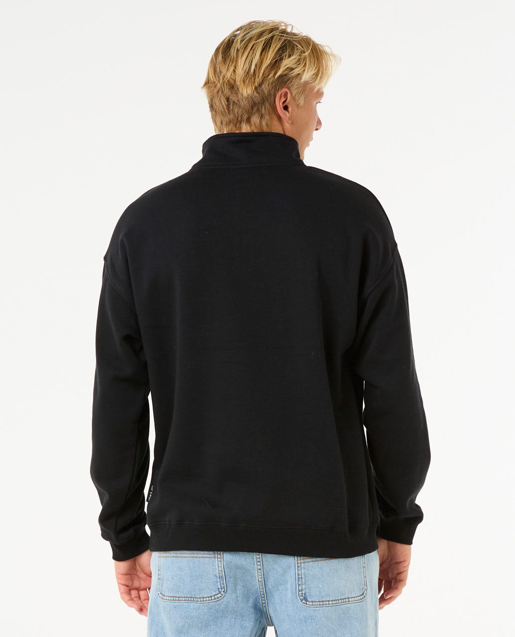 Pill Icon 1/4 Zip Crew - Black