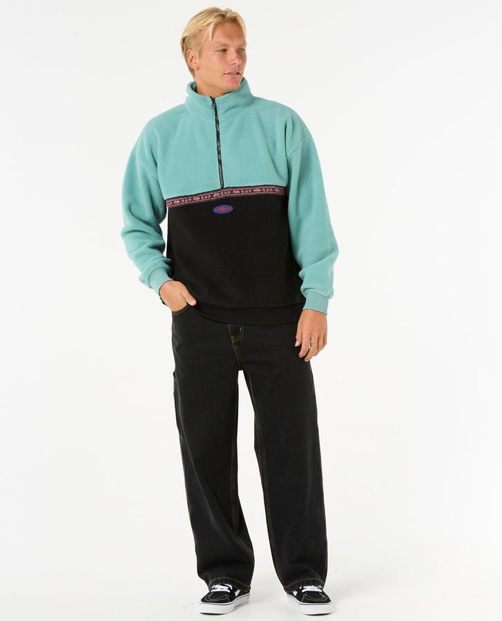 Raw Energy Quarter Zip Polar - Black