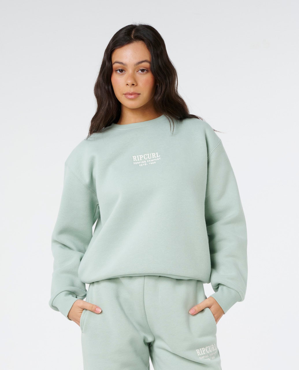 Rip Curl Surf Staple Relaxed Crew - Aqua Gray