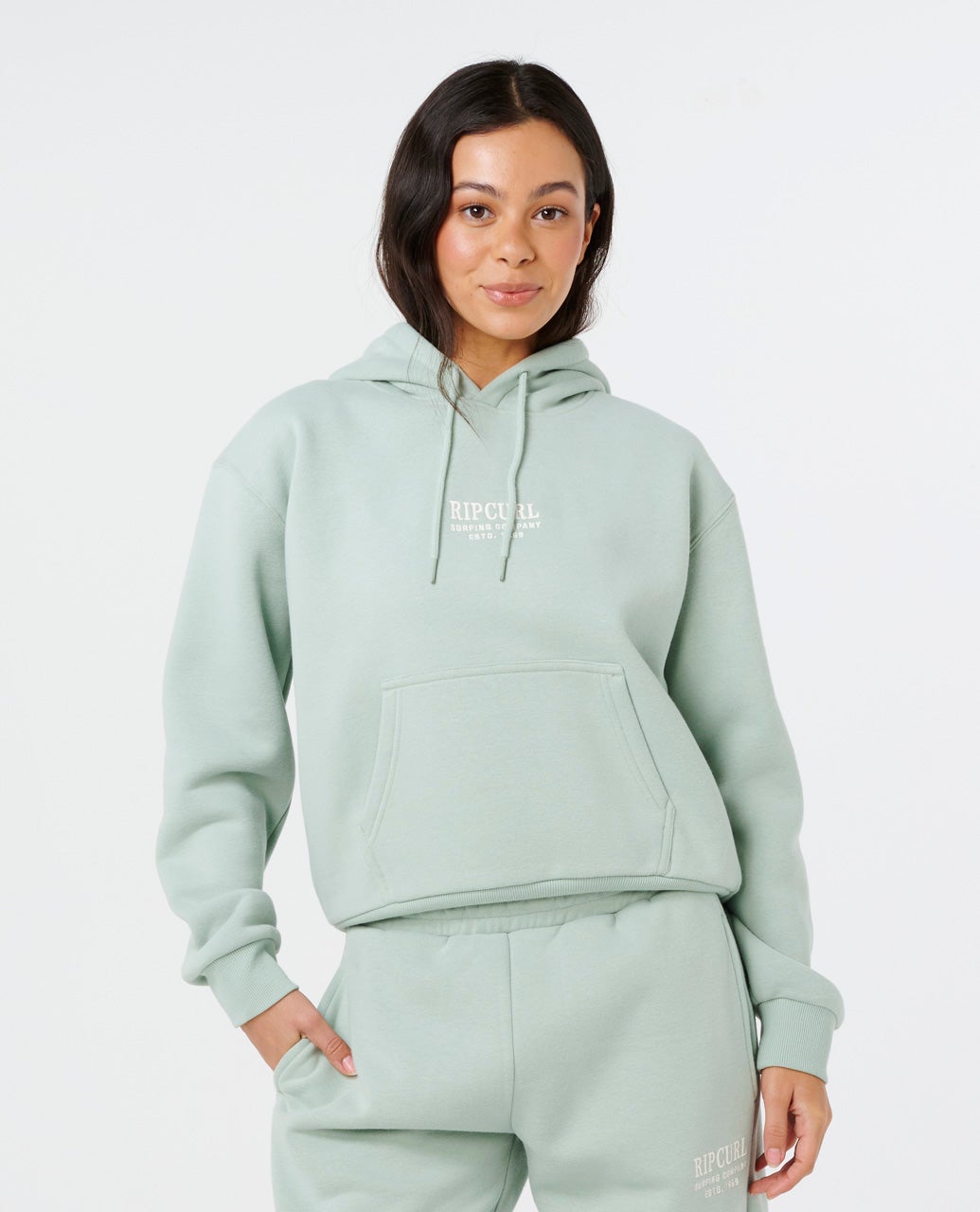 Rip Curl Surf Staple Relaxed Hood Aqua Gray