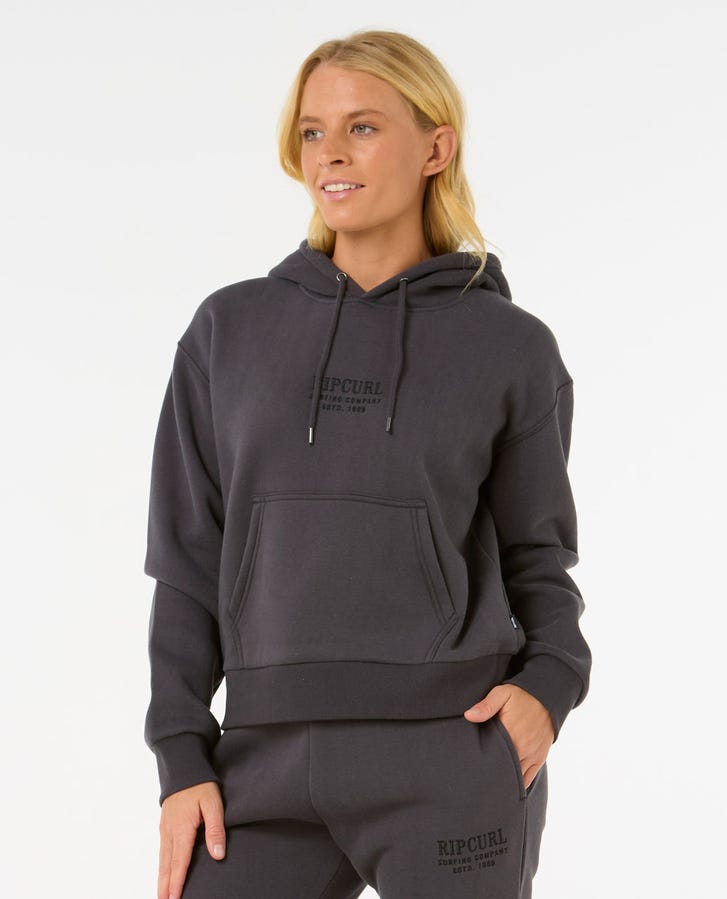 Surf Staple Relaxed Hood - Washed Black