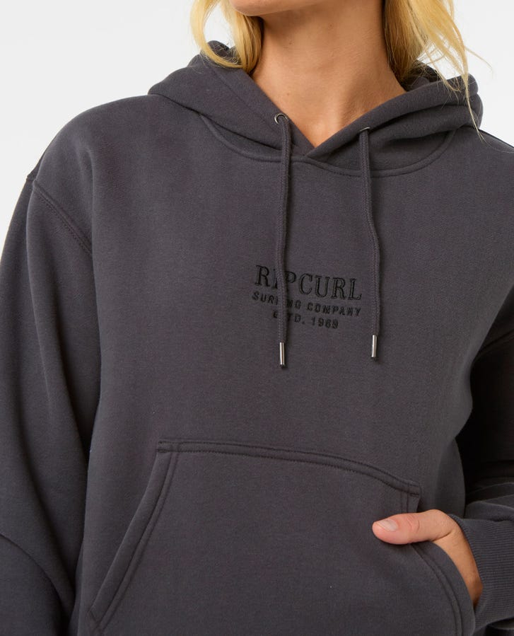 Surf Staple Relaxed Hood - Washed Black