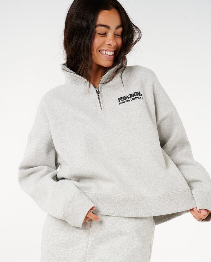 Rip Curl Surf Puff 1/4 Zip - Grey Marle