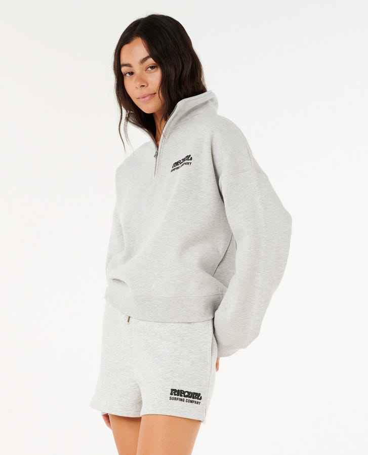 Rip Curl Surf Puff 1/4 Zip - Grey Marle (view 2)
