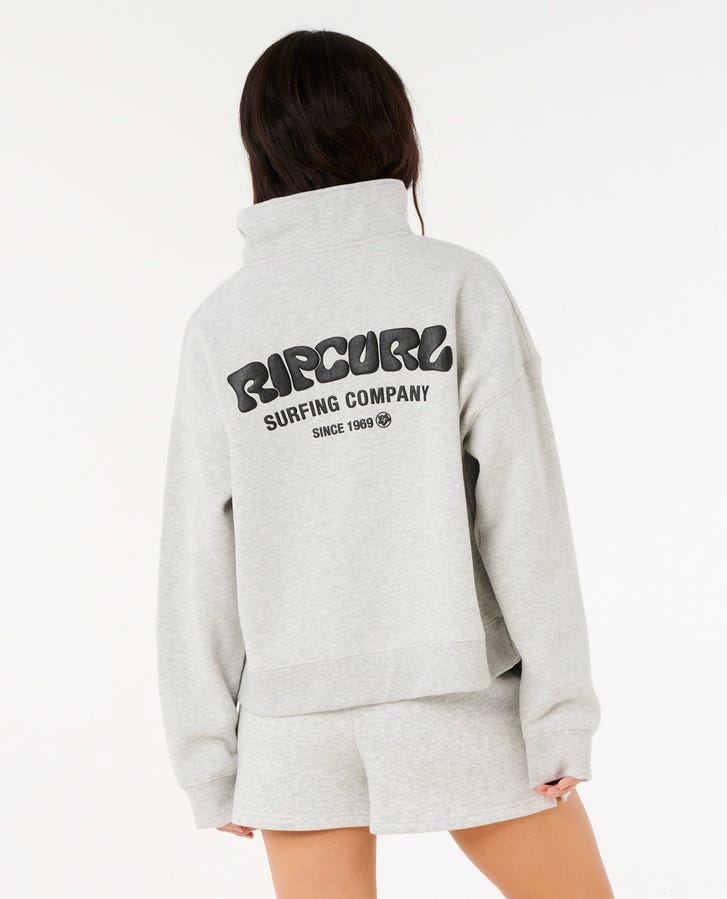 Rip Curl Surf Puff 1/4 Zip - Grey Marle (view 3)