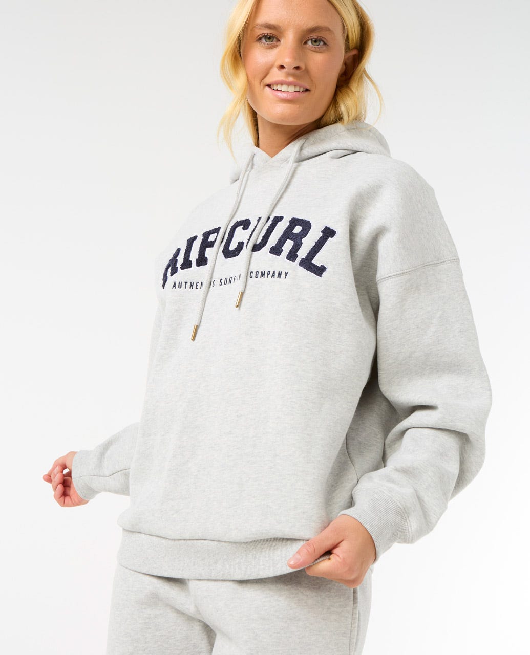 Varsity Hoodie - Grey Marle / Navy