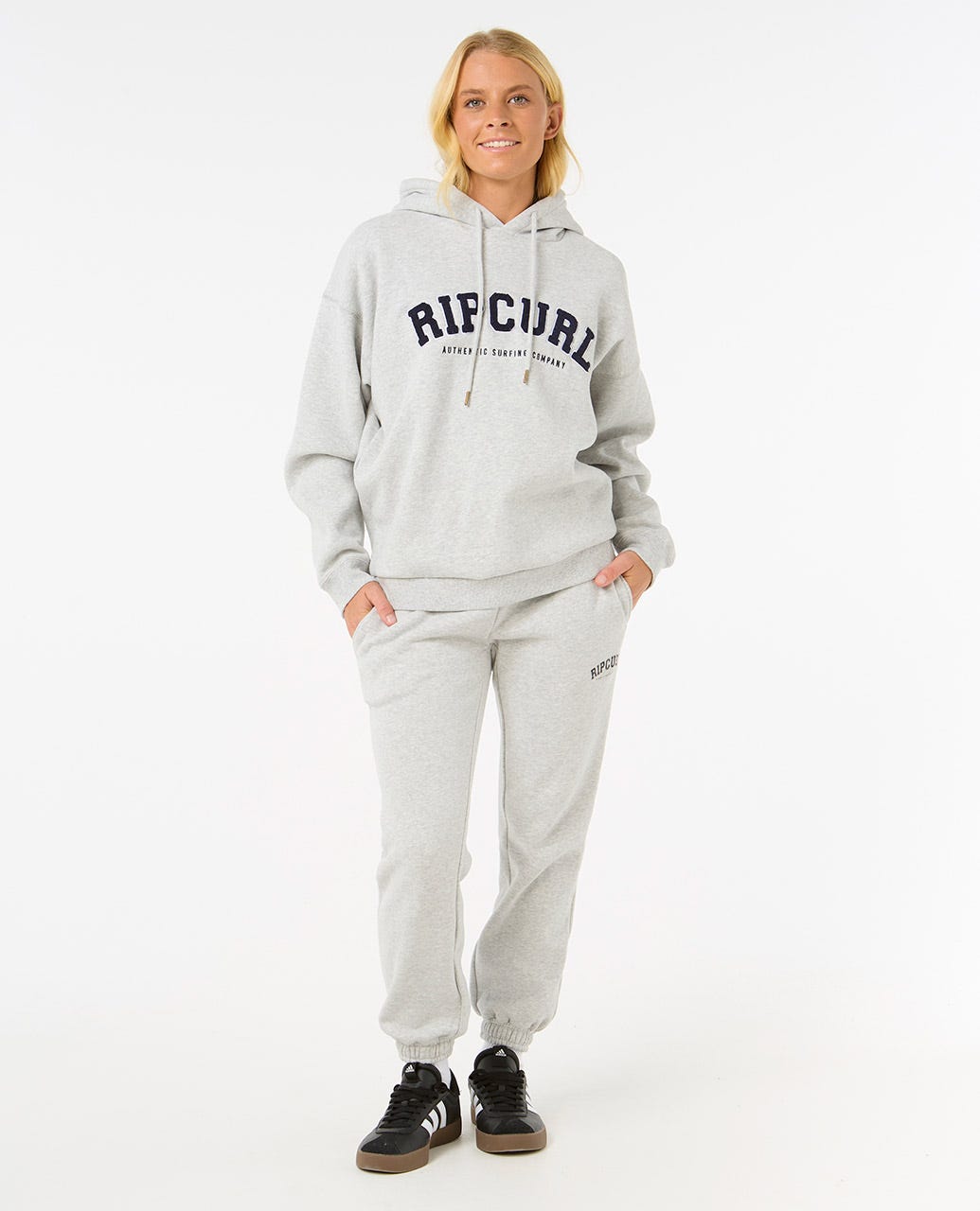 Varsity Hoodie - Grey Marle / Navy