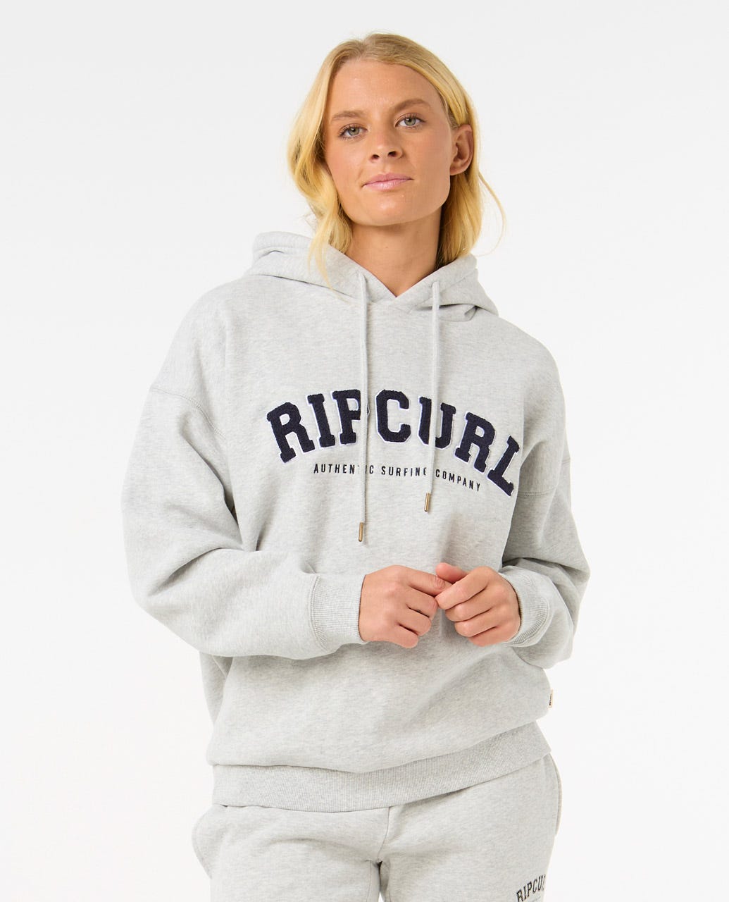 Varsity Hoodie - Grey Marle / Navy