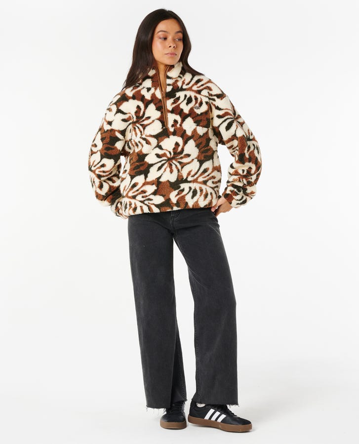 Cala Nights 1/4 Zip Polar Fleece - Natural