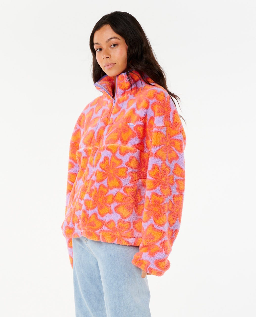 Neon Isles Zip Through Polar Fleece - Purple