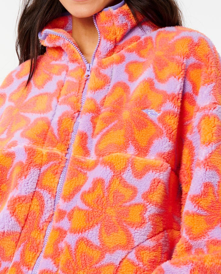 Neon Isles Zip Through Polar Fleece - Purple