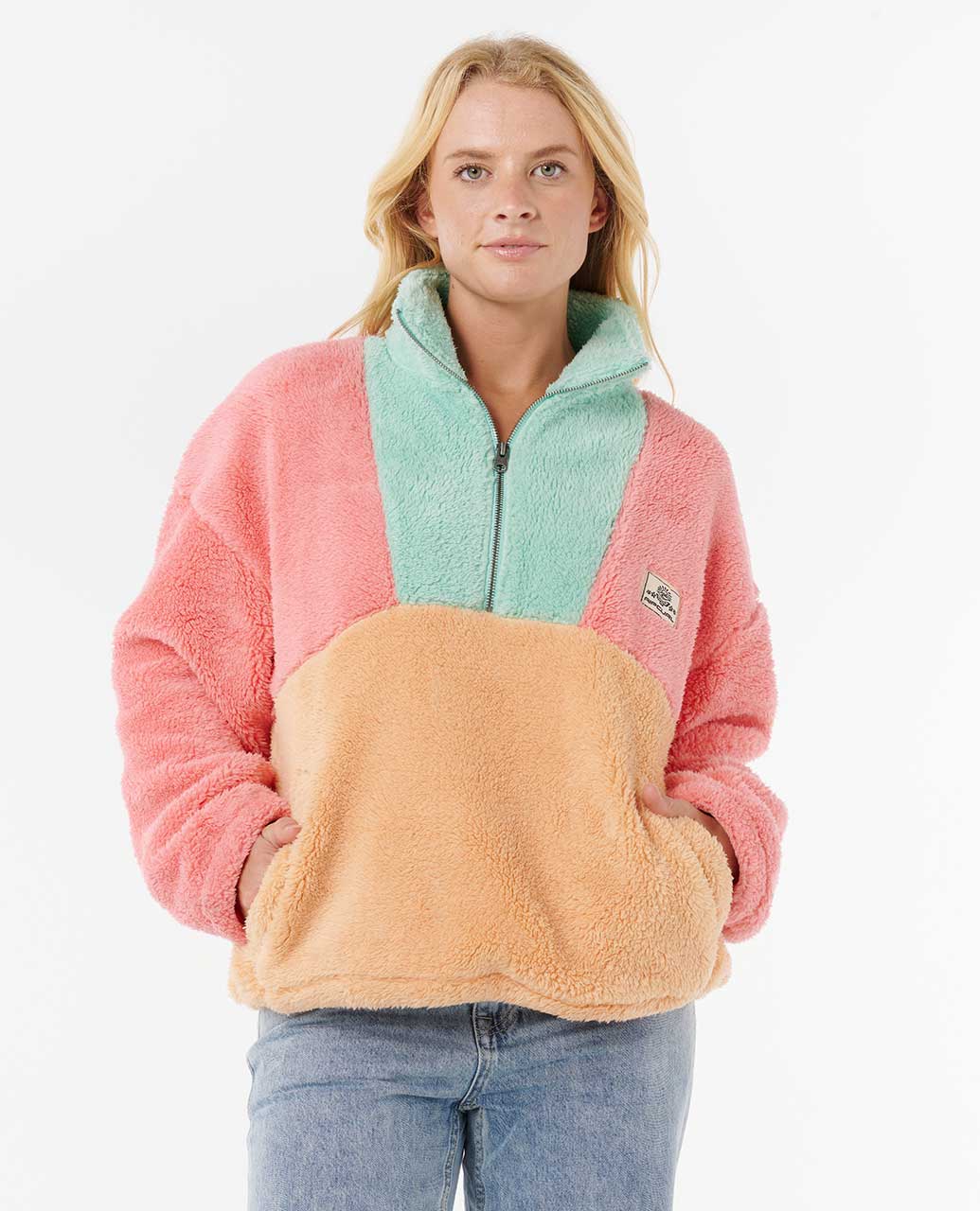 Block Party Polar Fleece - Pink