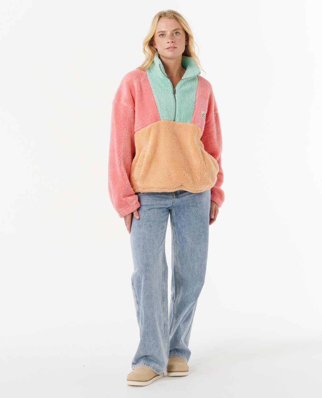 Block Party Polar Fleece - Pink
