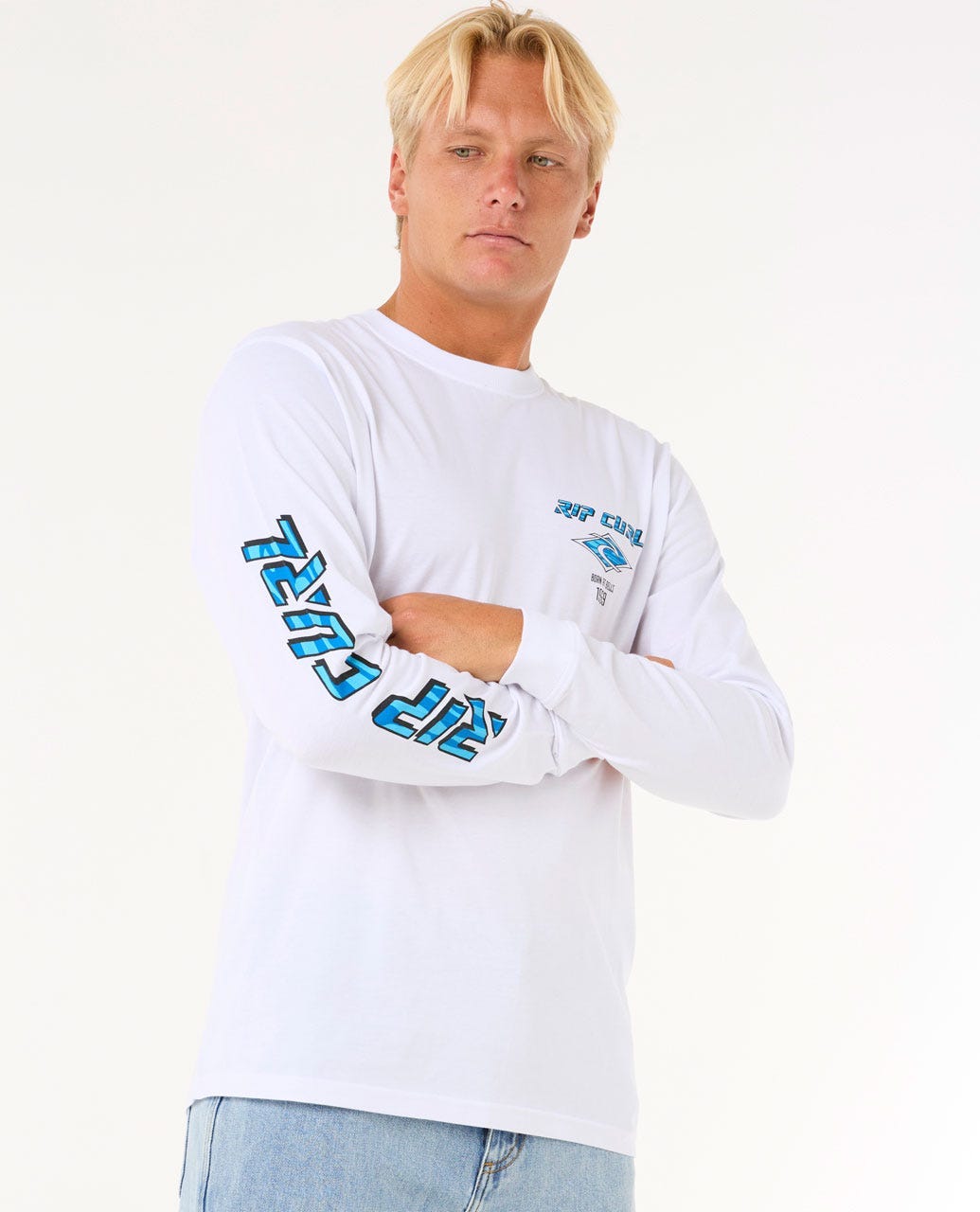 Rip Curl Fade Out Icon LS Tee - White