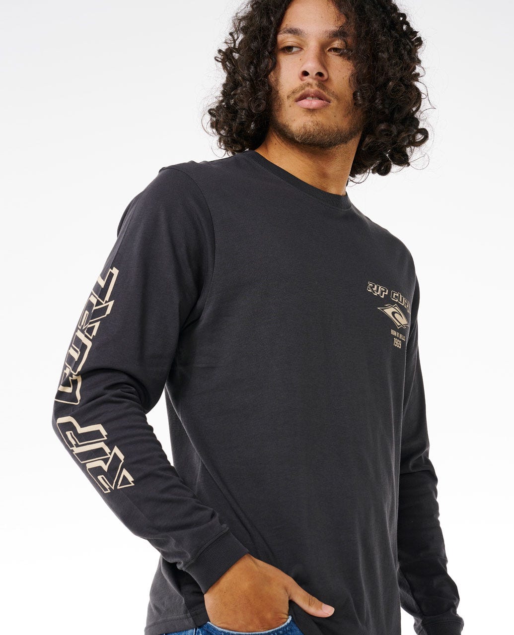 Fade Out Icon LS Tee - Black / Sand