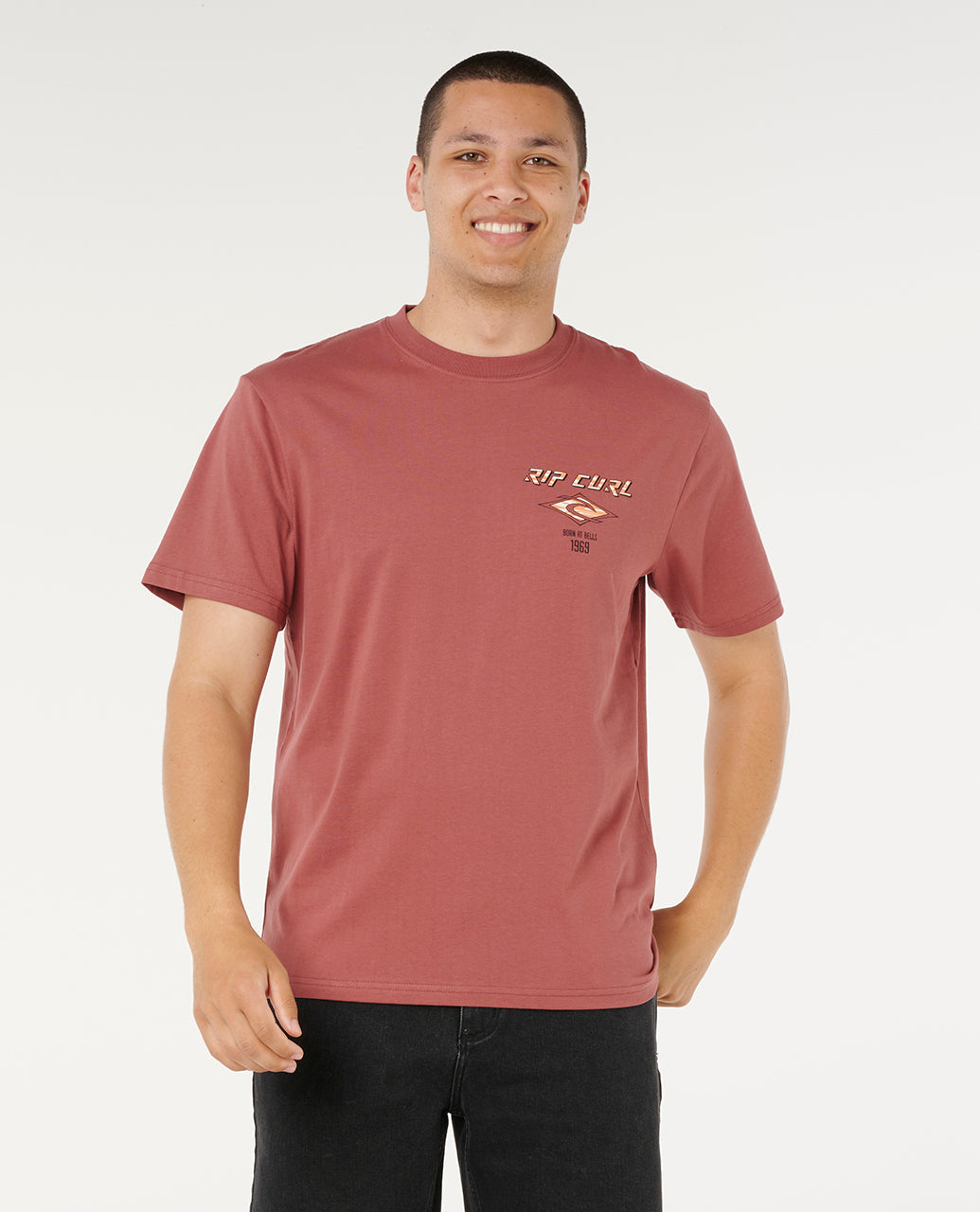 Rip Curl Fade Out Icon Tee Apple Butter - front view