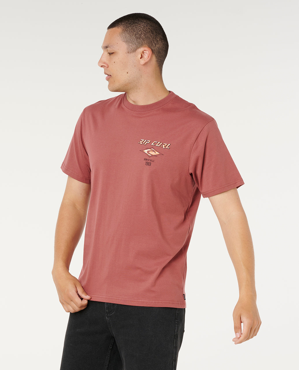 Rip Curl Fade Out Icon Tee Apple Butter - back view