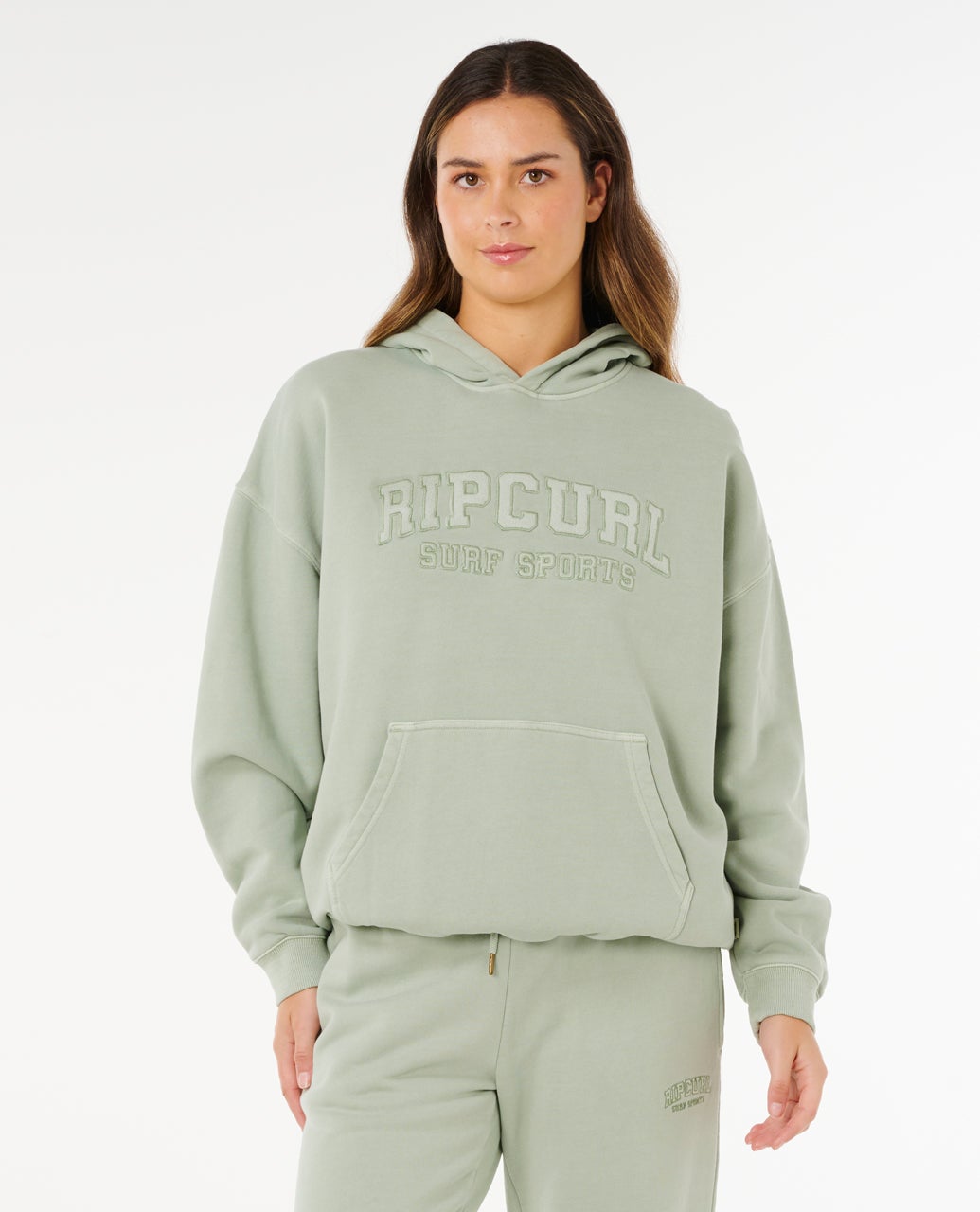 Rip Curl Varsity Sports Oversized Hood - Aqua Gray